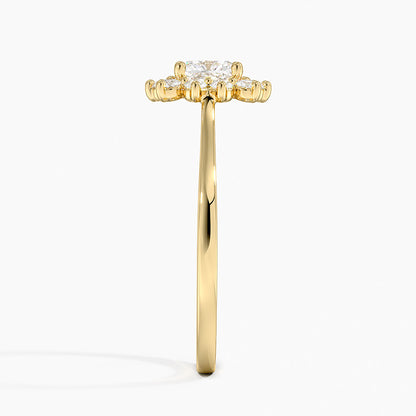 1,30 Karat Cushion Halo Tasarım Tektaş Laboratuvar Pırlanta Yüzük 18K -Vespera - Bold Diamonds