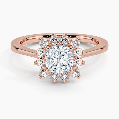 1,30 Karat Cushion Halo Tasarım Tektaş Laboratuvar Pırlanta Yüzük 18K -Vespera - Bold Diamonds