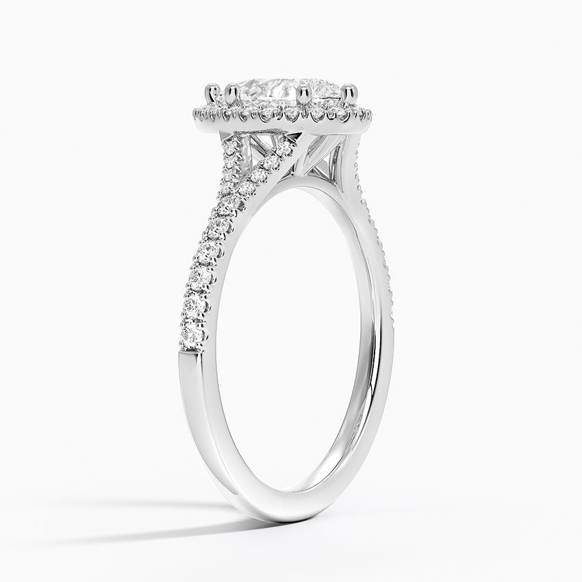 1,30 Karat Damla Halo Tasarım Tektaş Laboratuvar Pırlanta Yüzük 18K -Novara - Bold Diamonds