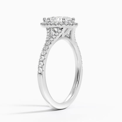 1,30 Karat Damla Halo Tasarım Tektaş Laboratuvar Pırlanta Yüzük 18K -Novara - Bold Diamonds