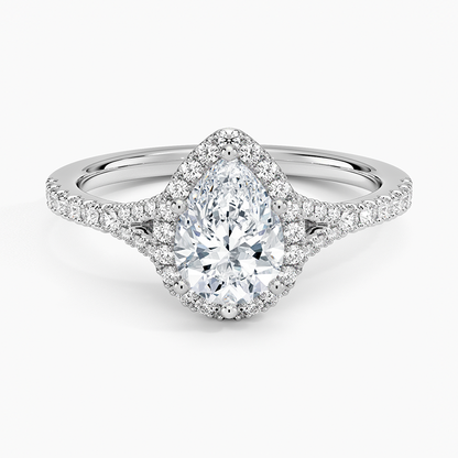 1,30 Karat Damla Halo Tasarım Tektaş Laboratuvar Pırlanta Yüzük 18K -Novara - Bold Diamonds