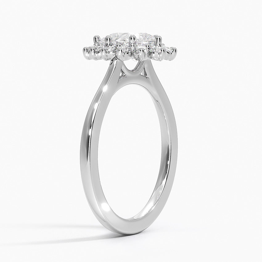 1,30 Karat Damla Halo Tasarım Tektaş Laboratuvar Pırlanta Yüzük 18K -Vespera - Bold Diamonds