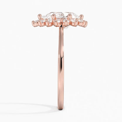1,30 Karat Damla Halo Tasarım Tektaş Laboratuvar Pırlanta Yüzük 18K -Vespera - Bold Diamonds