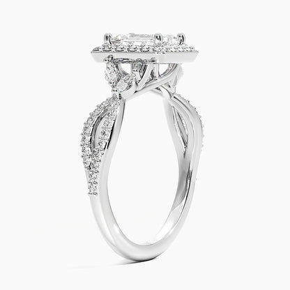 1.30 Karat Emerald Halo Tasarım Tektaş Laboratuvar Pırlanta Yüzük 18K -Coronae - Bold Diamonds