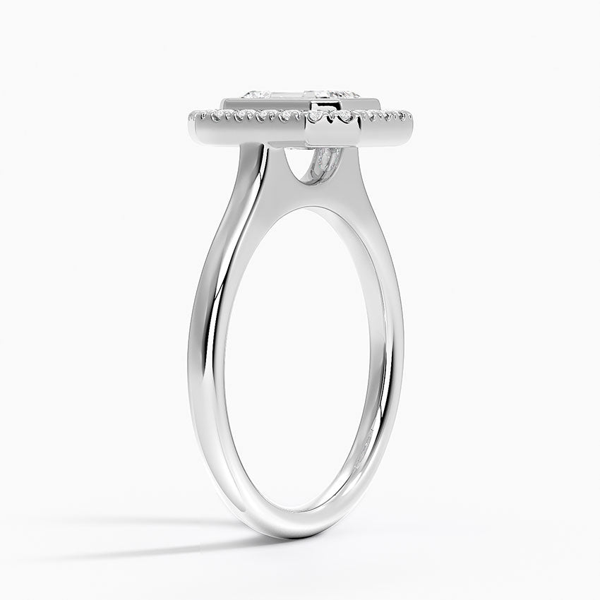 1,30 Karat Emerald Halo Tasarım Tektaş Laboratuvar Pırlanta Yüzük 18K - Eterna - Bold Diamonds