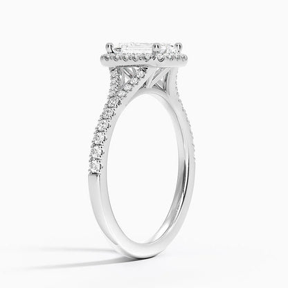 1,30 Karat Emerald Halo Tasarım Tektaş Laboratuvar Pırlanta Yüzük 18K -Novara - Bold Diamonds
