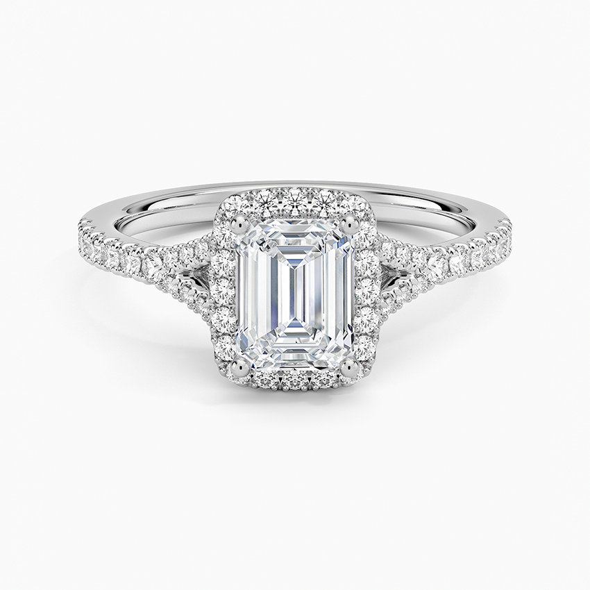 1,30 Karat Emerald Halo Tasarım Tektaş Laboratuvar Pırlanta Yüzük 18K -Novara - Bold Diamonds