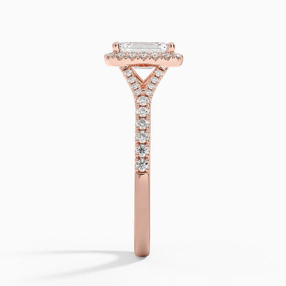 1,30 Karat Emerald Halo Tasarım Tektaş Laboratuvar Pırlanta Yüzük 18K -Novara - Bold Diamonds