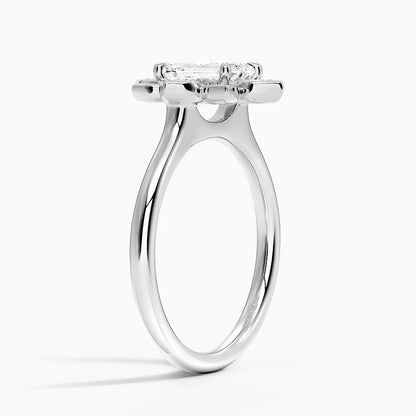 1,30 Karat Emerald Halo Tasarım Tektaş Laboratuvar Pırlanta Yüzük 18K - Solara - Bold Diamonds