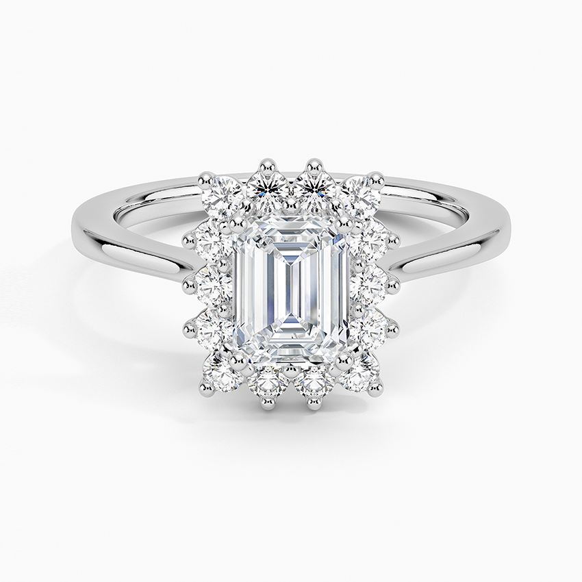 1,30 Karat Emerald Halo Tasarım Tektaş Laboratuvar Pırlanta Yüzük 18K - Vespera - Bold Diamonds