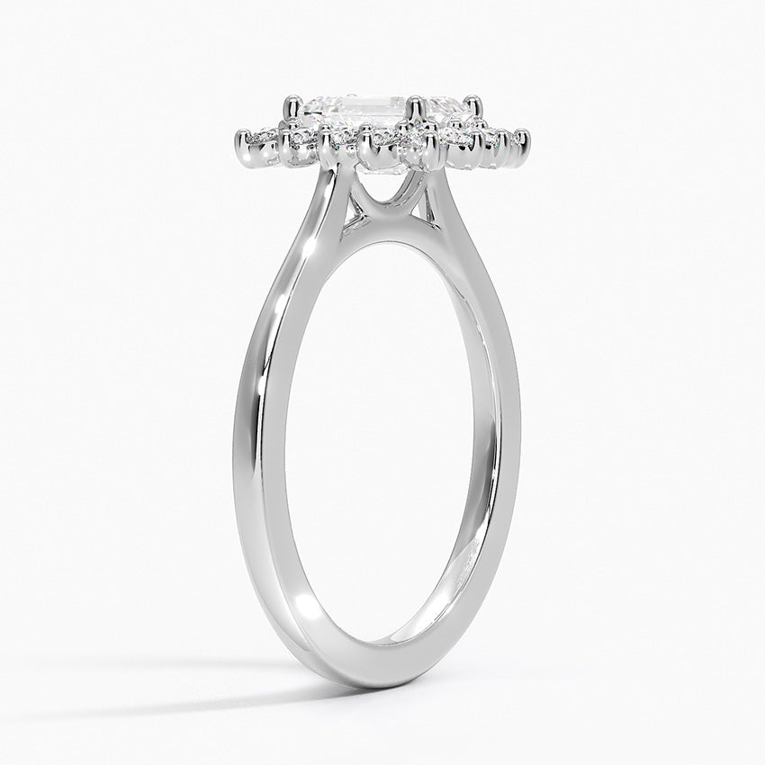 1,30 Karat Emerald Halo Tasarım Tektaş Laboratuvar Pırlanta Yüzük 18K - Vespera - Bold Diamonds