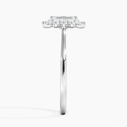 1,30 Karat Emerald Halo Tasarım Tektaş Laboratuvar Pırlanta Yüzük 18K - Vespera - Bold Diamonds