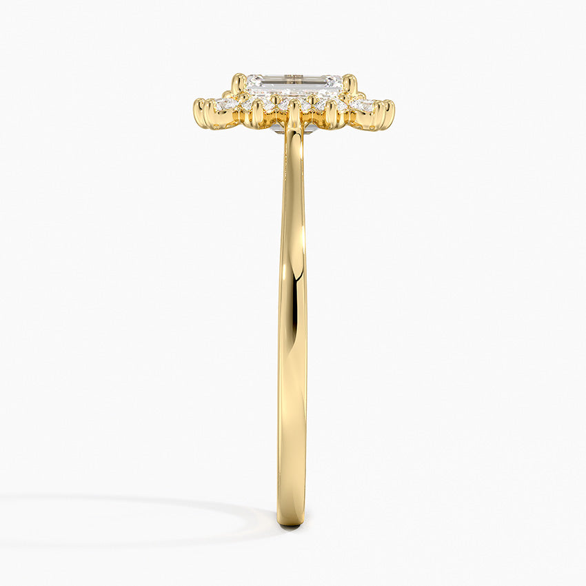 1,30 Karat Emerald Halo Tasarım Tektaş Laboratuvar Pırlanta Yüzük 18K - Vespera - Bold Diamonds