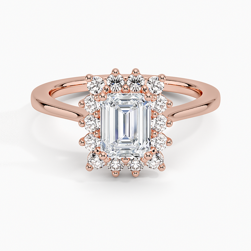 1,30 Karat Emerald Halo Tasarım Tektaş Laboratuvar Pırlanta Yüzük 18K - Vespera - Bold Diamonds