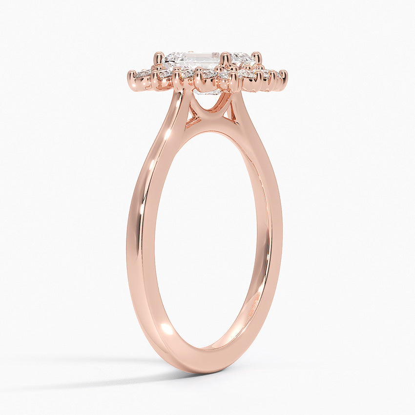 1,30 Karat Emerald Halo Tasarım Tektaş Laboratuvar Pırlanta Yüzük 18K - Vespera - Bold Diamonds