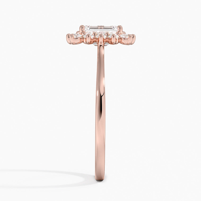 1,30 Karat Emerald Halo Tasarım Tektaş Laboratuvar Pırlanta Yüzük 18K - Vespera - Bold Diamonds