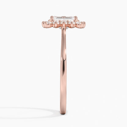 1,30 Karat Emerald Halo Tasarım Tektaş Laboratuvar Pırlanta Yüzük 18K - Vespera - Bold Diamonds