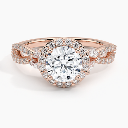 1.30 Karat Halo Tasarım Tektaş Laboratuvar Pırlanta Yüzük 18K -Coronae - Bold Diamonds