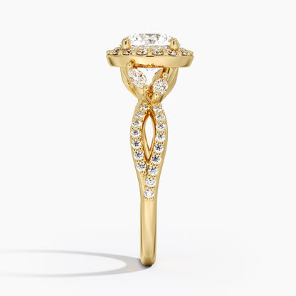 1.30 Karat Halo Tasarım Tektaş Laboratuvar Pırlanta Yüzük 18K -Coronae - Bold Diamonds