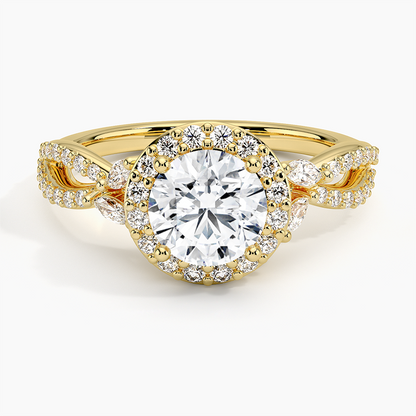 1.30 Karat Halo Tasarım Tektaş Laboratuvar Pırlanta Yüzük 18K -Coronae - Bold Diamonds
