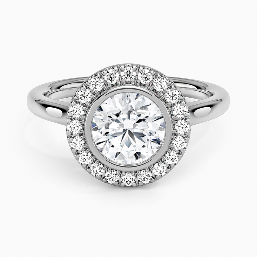 1,30 Karat Halo Tasarım Tektaş Laboratuvar Pırlanta Yüzük 18K - Eterna - Bold Diamonds