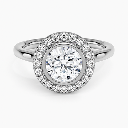 1,30 Karat Halo Tasarım Tektaş Laboratuvar Pırlanta Yüzük 18K - Eterna - Bold Diamonds