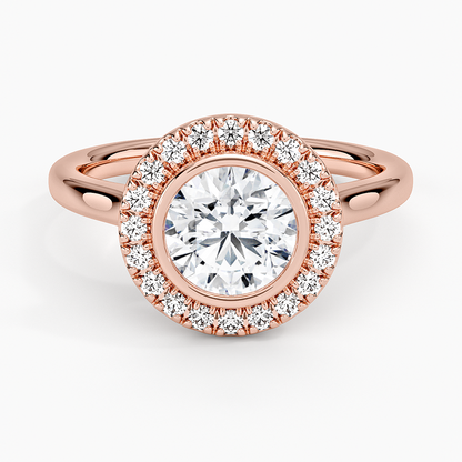 1,30 Karat Halo Tasarım Tektaş Laboratuvar Pırlanta Yüzük 18K - Eterna - Bold Diamonds