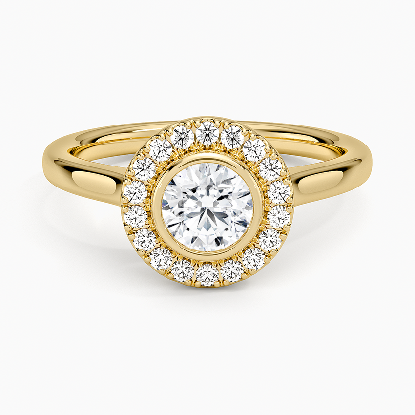 1,30 Karat Halo Tasarım Tektaş Laboratuvar Pırlanta Yüzük 18K - Eterna - Bold Diamonds