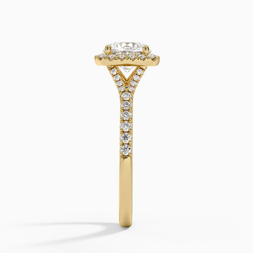 1,30 Karat Halo Tasarım Tektaş Laboratuvar Pırlanta Yüzük 18K -Novara - Bold Diamonds