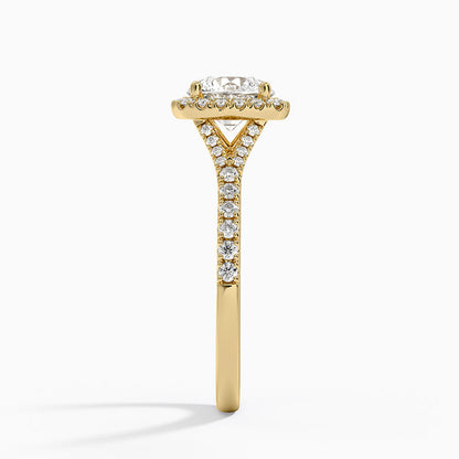 1,30 Karat Halo Tasarım Tektaş Laboratuvar Pırlanta Yüzük 18K -Novara - Bold Diamonds