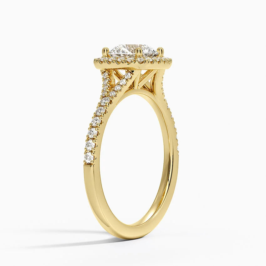 1,30 Karat Halo Tasarım Tektaş Laboratuvar Pırlanta Yüzük 18K -Novara - Bold Diamonds