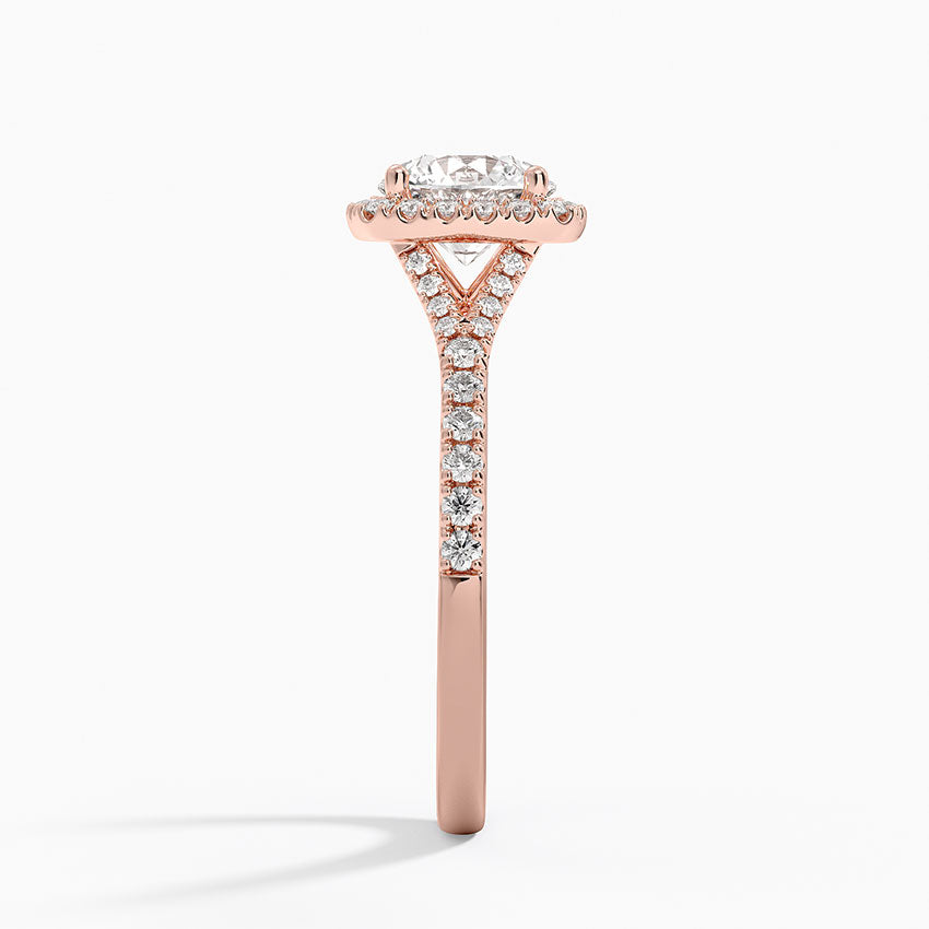 1,30 Karat Halo Tasarım Tektaş Laboratuvar Pırlanta Yüzük 18K -Novara - Bold Diamonds