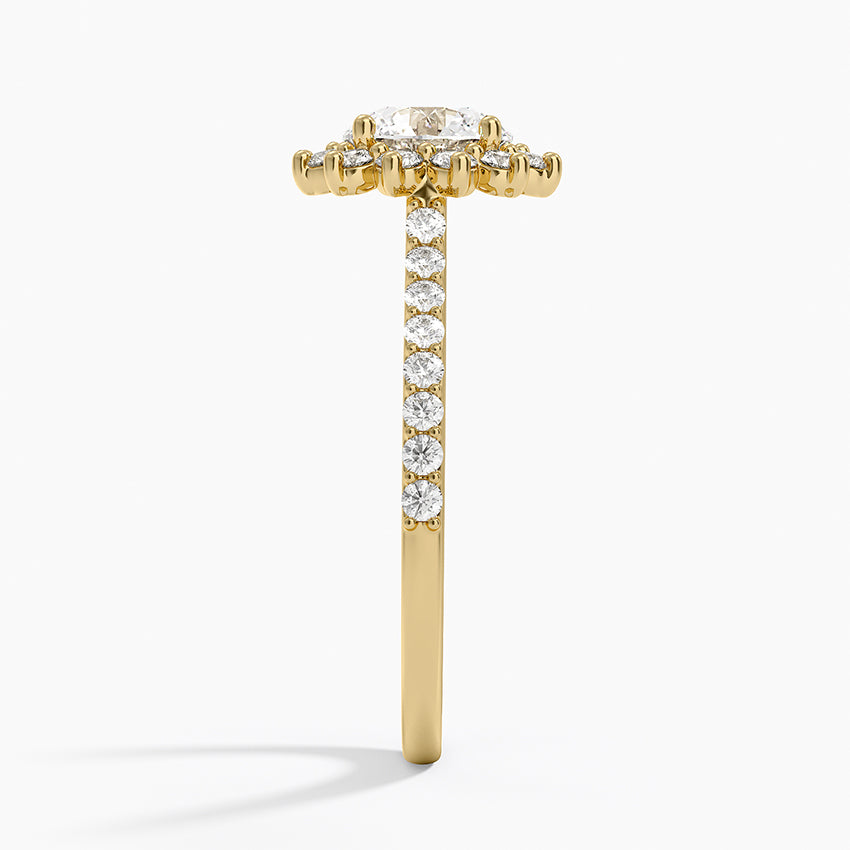 1,30 Karat Halo Tasarım Tektaş Laboratuvar Pırlanta Yüzük 18K - Seraphina - Bold Diamonds