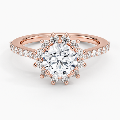 1,30 Karat Halo Tasarım Tektaş Laboratuvar Pırlanta Yüzük 18K - Seraphina - Bold Diamonds