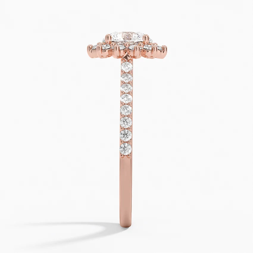 1,30 Karat Halo Tasarım Tektaş Laboratuvar Pırlanta Yüzük 18K - Seraphina - Bold Diamonds