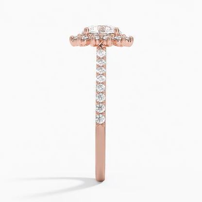 1,30 Karat Halo Tasarım Tektaş Laboratuvar Pırlanta Yüzük 18K - Seraphina - Bold Diamonds