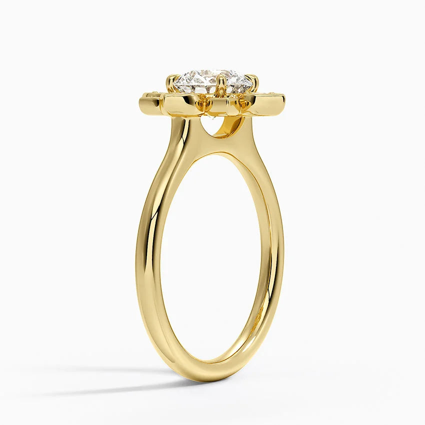 1,30 Karat Halo Tasarım Tektaş Laboratuvar Pırlanta Yüzük 18K - Solara - Bold Diamonds