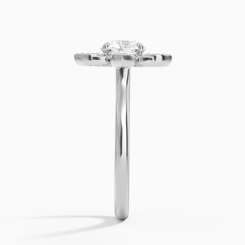 1,30 Karat Halo Tasarım Tektaş Laboratuvar Pırlanta Yüzük 18K - Solara - Bold Diamonds
