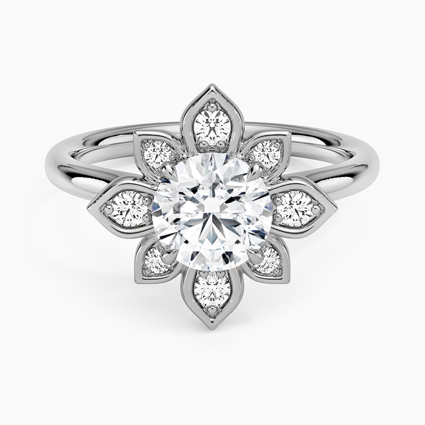 1,30 Karat Halo Tasarım Tektaş Laboratuvar Pırlanta Yüzük 18K - Solara - Bold Diamonds