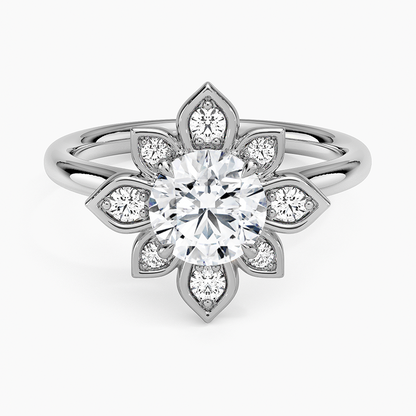 1,30 Karat Halo Tasarım Tektaş Laboratuvar Pırlanta Yüzük 18K - Solara - Bold Diamonds