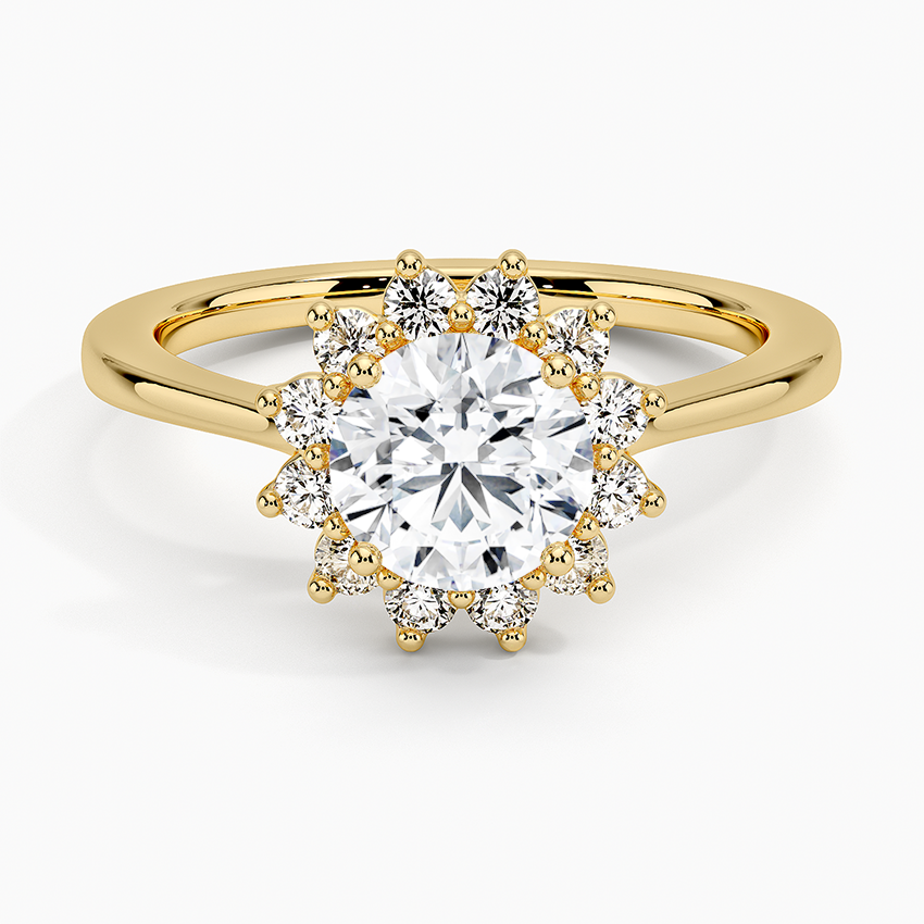 1,30 Karat Halo Tasarım Tektaş Laboratuvar Pırlanta Yüzük 18K -Vespera - Bold Diamonds