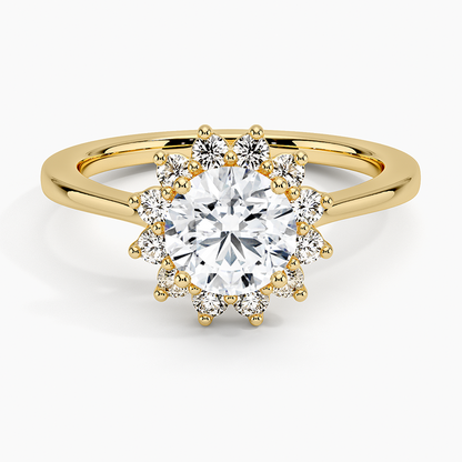 1,30 Karat Halo Tasarım Tektaş Laboratuvar Pırlanta Yüzük 18K -Vespera - Bold Diamonds