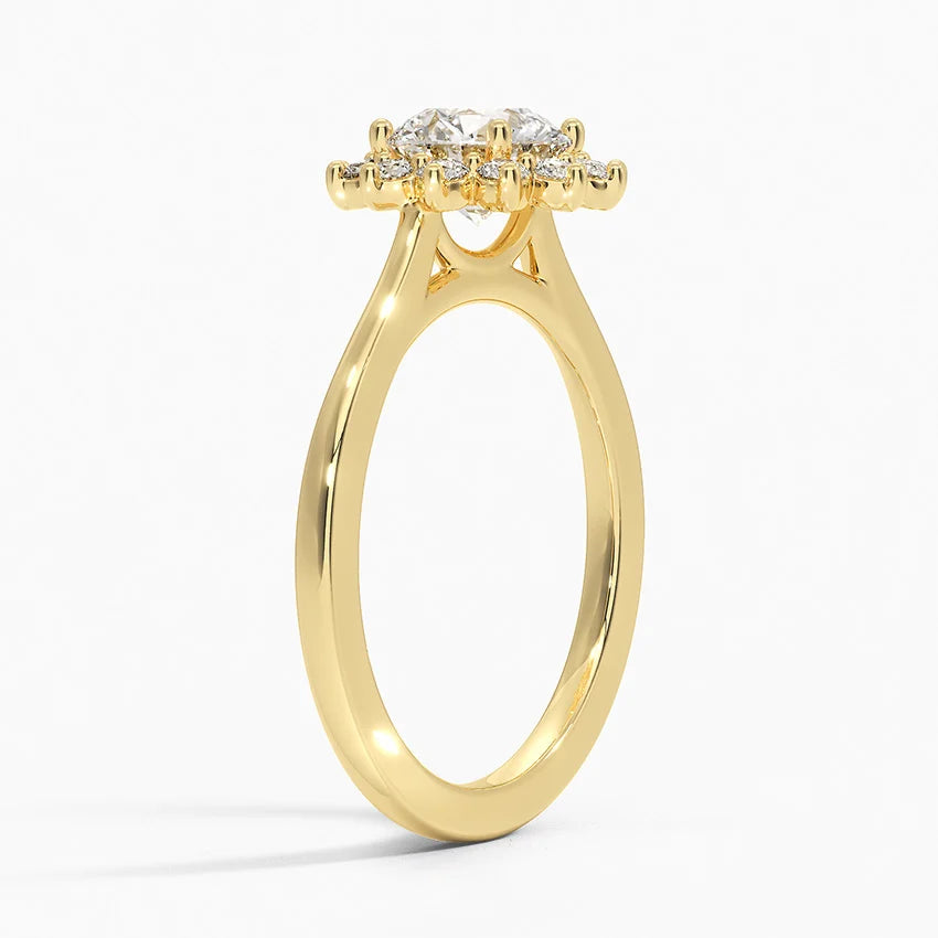 1,30 Karat Halo Tasarım Tektaş Laboratuvar Pırlanta Yüzük 18K -Vespera - Bold Diamonds
