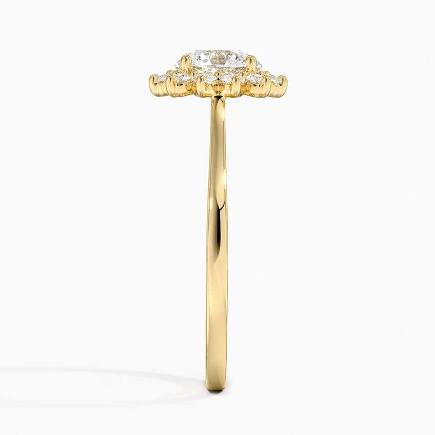 1,30 Karat Halo Tasarım Tektaş Laboratuvar Pırlanta Yüzük 18K -Vespera - Bold Diamonds