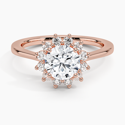 1,30 Karat Halo Tasarım Tektaş Laboratuvar Pırlanta Yüzük 18K -Vespera - Bold Diamonds