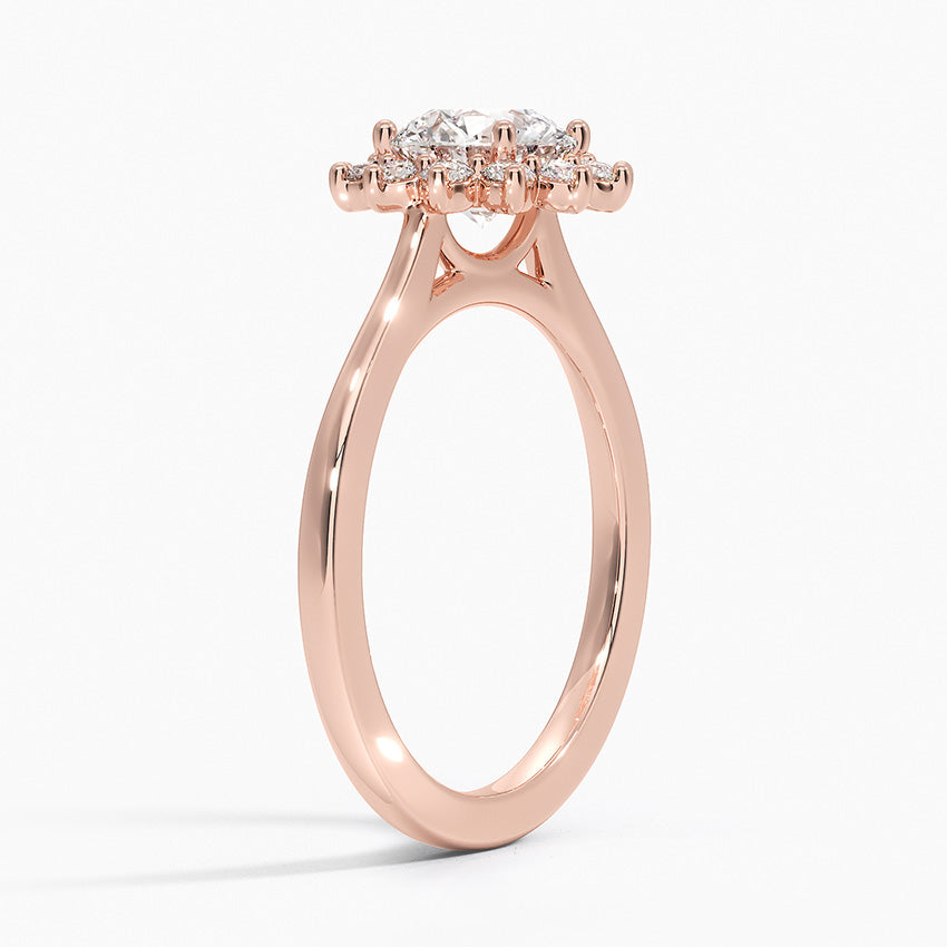 1,30 Karat Halo Tasarım Tektaş Laboratuvar Pırlanta Yüzük 18K -Vespera - Bold Diamonds