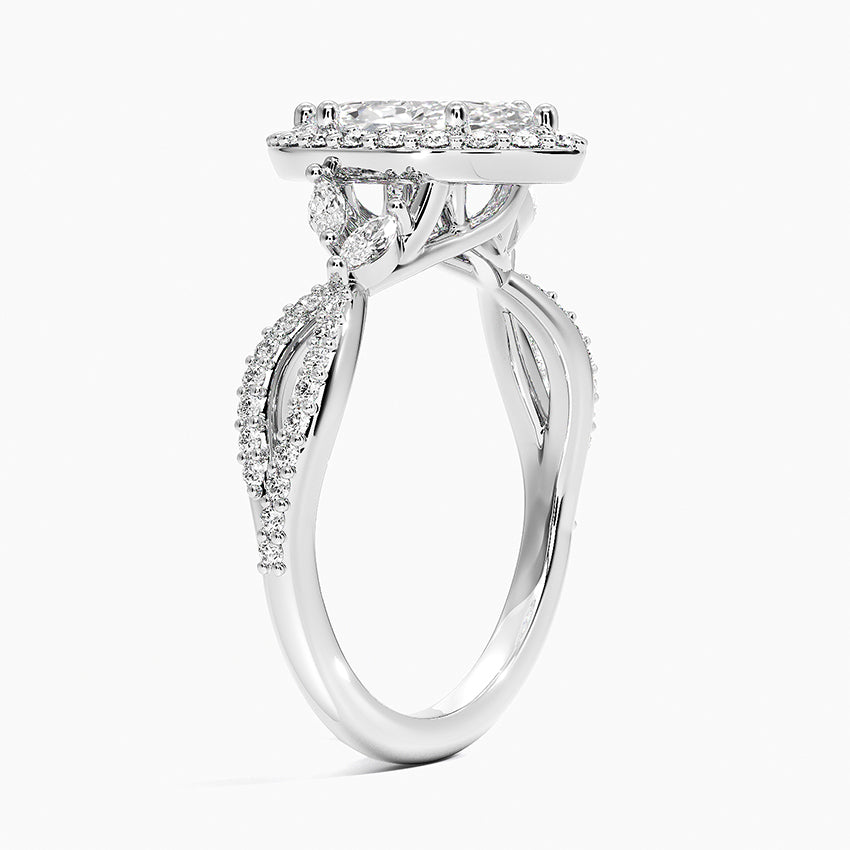 1.30 Karat Marquise Halo Tasarım Tektaş Laboratuvar Pırlanta Yüzük 18K -Coronae - Bold Diamonds