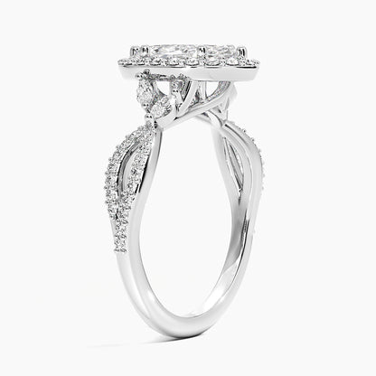 1.30 Karat Marquise Halo Tasarım Tektaş Laboratuvar Pırlanta Yüzük 18K -Coronae - Bold Diamonds