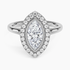 1,30 Karat Marquise Halo Tasarım Tektaş Laboratuvar Pırlanta Yüzük 18K - Eterna - Bold Diamonds