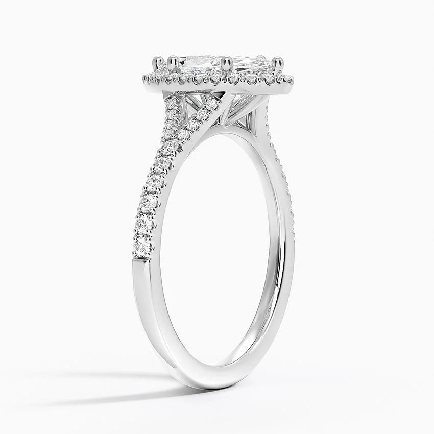 1,30 Karat Marquise Halo Tasarım Tektaş Laboratuvar Pırlanta Yüzük 18K -Novara - Bold Diamonds